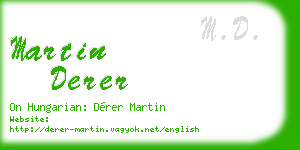 martin derer business card