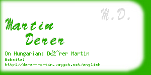 martin derer business card